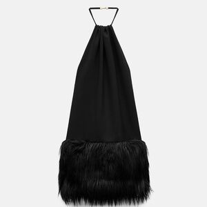 Zara - Faux Fur Hem Dress